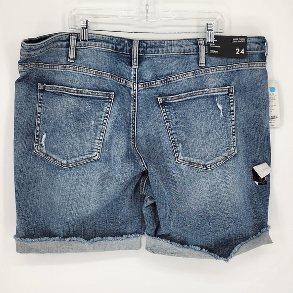 Silver NWT Sure Thing Long Short High Rise Denim Women's Plus Size 24 - Picture 3 of 11